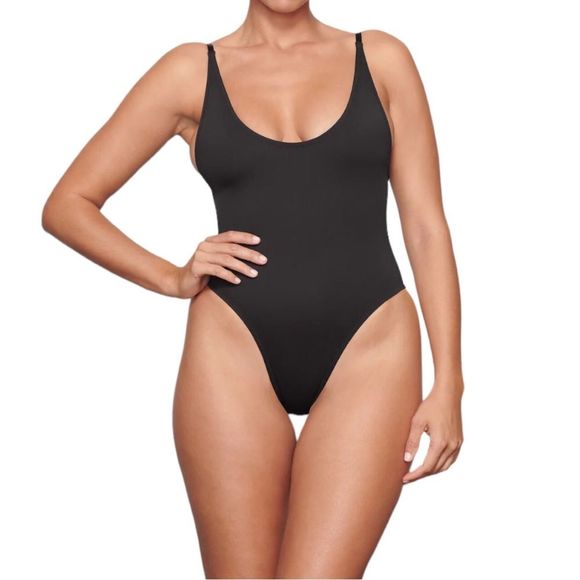 SKIMS Other - SKIMS Recycled Signature Swim Scoop Neck One Piece Swimsuit Black Onyx XL NWT